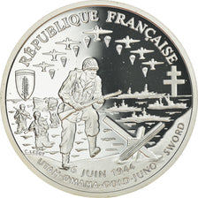 Moeda, França, Normandy Invasion, Franc, 1994, Proof, MS(65-70), Prata, KM:1014