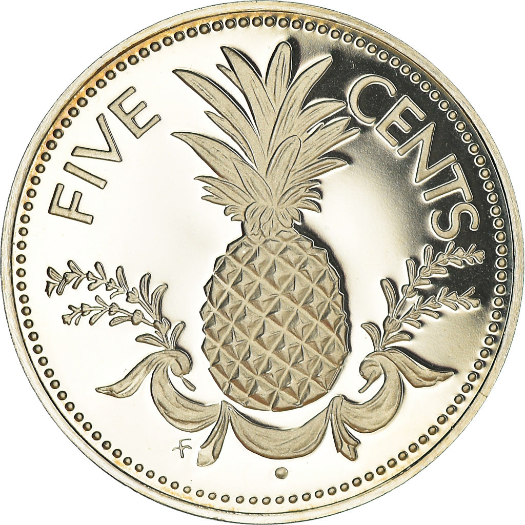 Coin, Bahamas, Elizabeth II, 5 Cents, 1976, Franklin Mint, U.S.A., Proof