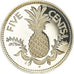 Coin, Bahamas, Elizabeth II, 5 Cents, 1976, Franklin Mint, U.S.A., Proof