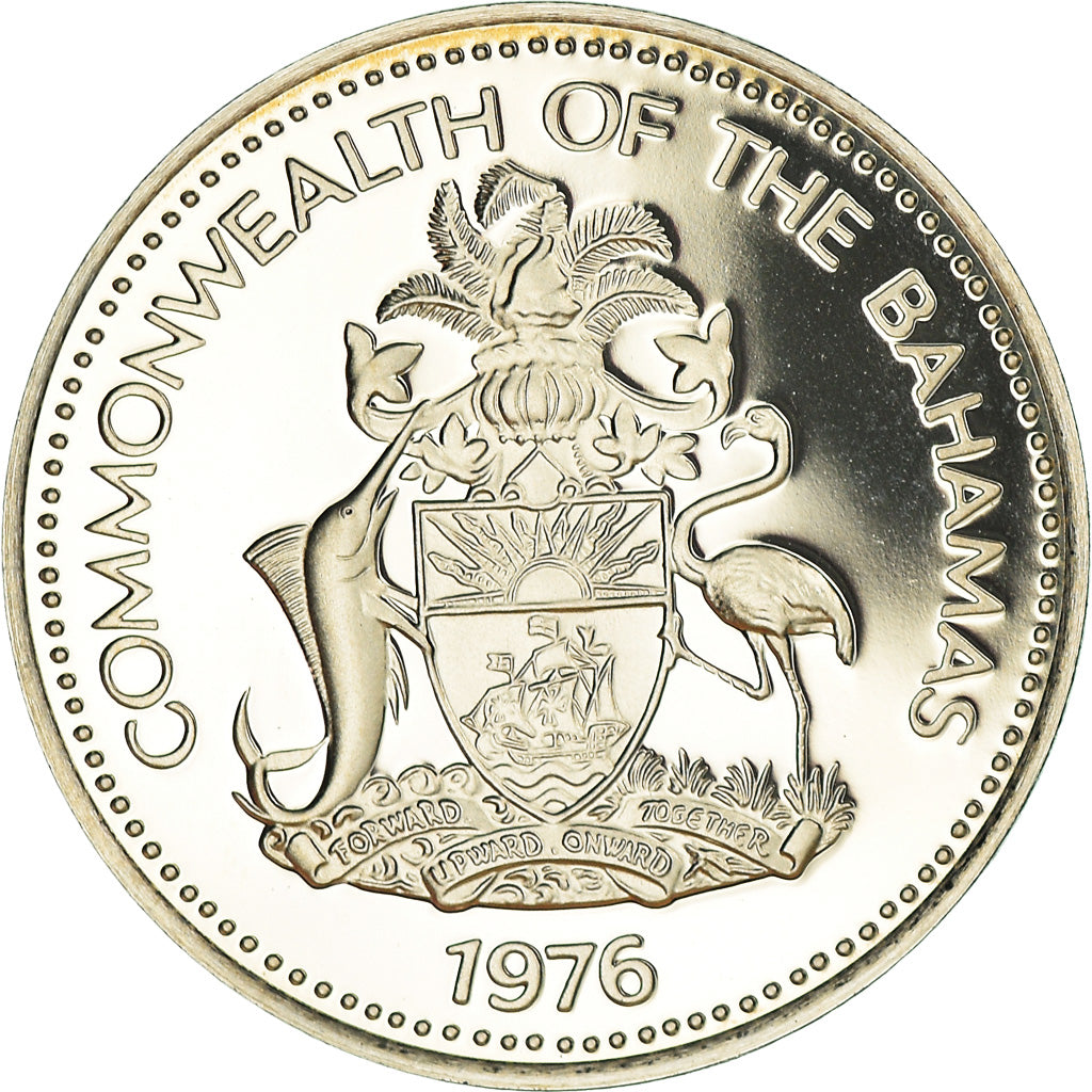 Coin, Bahamas, Elizabeth II, 5 Cents, 1976, Franklin Mint, U.S.A., Proof