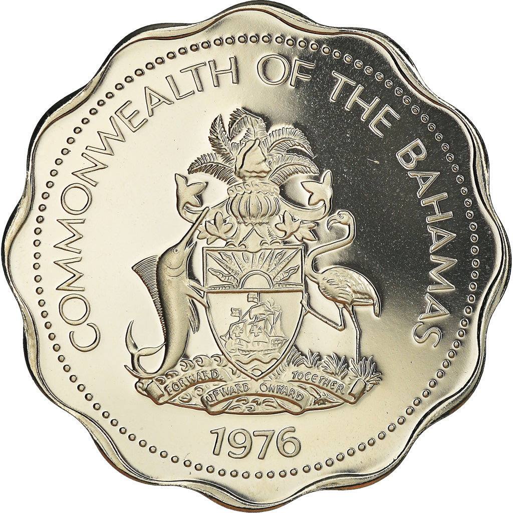 Coin, Bahamas, Elizabeth II, 10 Cents, 1976, Franklin Mint, U.S.A., Proof