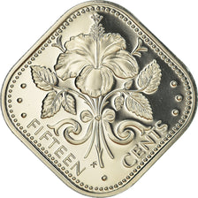 Moneda, Bahamas, Elizabeth II, 15 Cents, 1976, Franklin Mint, U.S.A., Proof