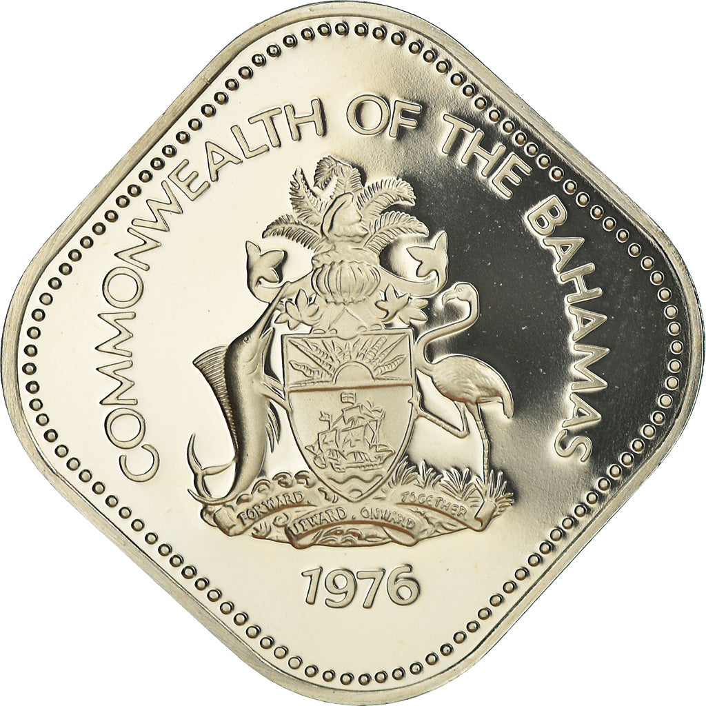 Coin, Bahamas, Elizabeth II, 15 Cents, 1976, Franklin Mint, U.S.A., Proof