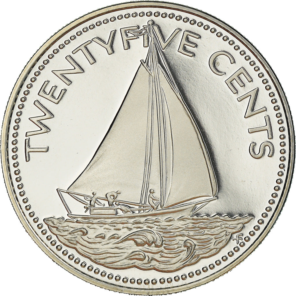 Coin, Bahamas, Elizabeth II, 25 Cents, 1976, Franklin Mint, U.S.A., Proof