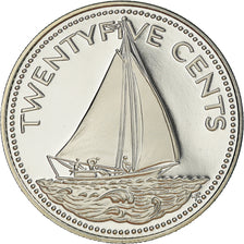 Moneda, Bahamas, Elizabeth II, 25 Cents, 1976, Franklin Mint, U.S.A., Proof