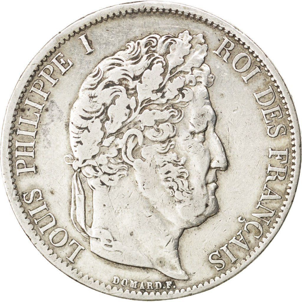 Monnaie, France, Louis-Philippe, 5 Francs, 1844, Strasbourg, TTB, Argent