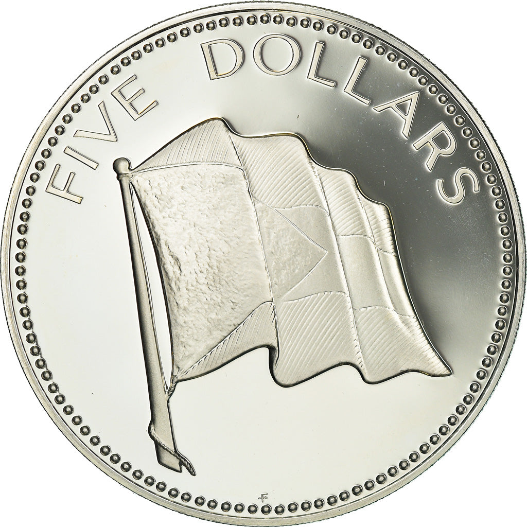 Coin, Bahamas, Elizabeth II, 5 Dollars, 1976, Franklin Mint, U.S.A., Proof