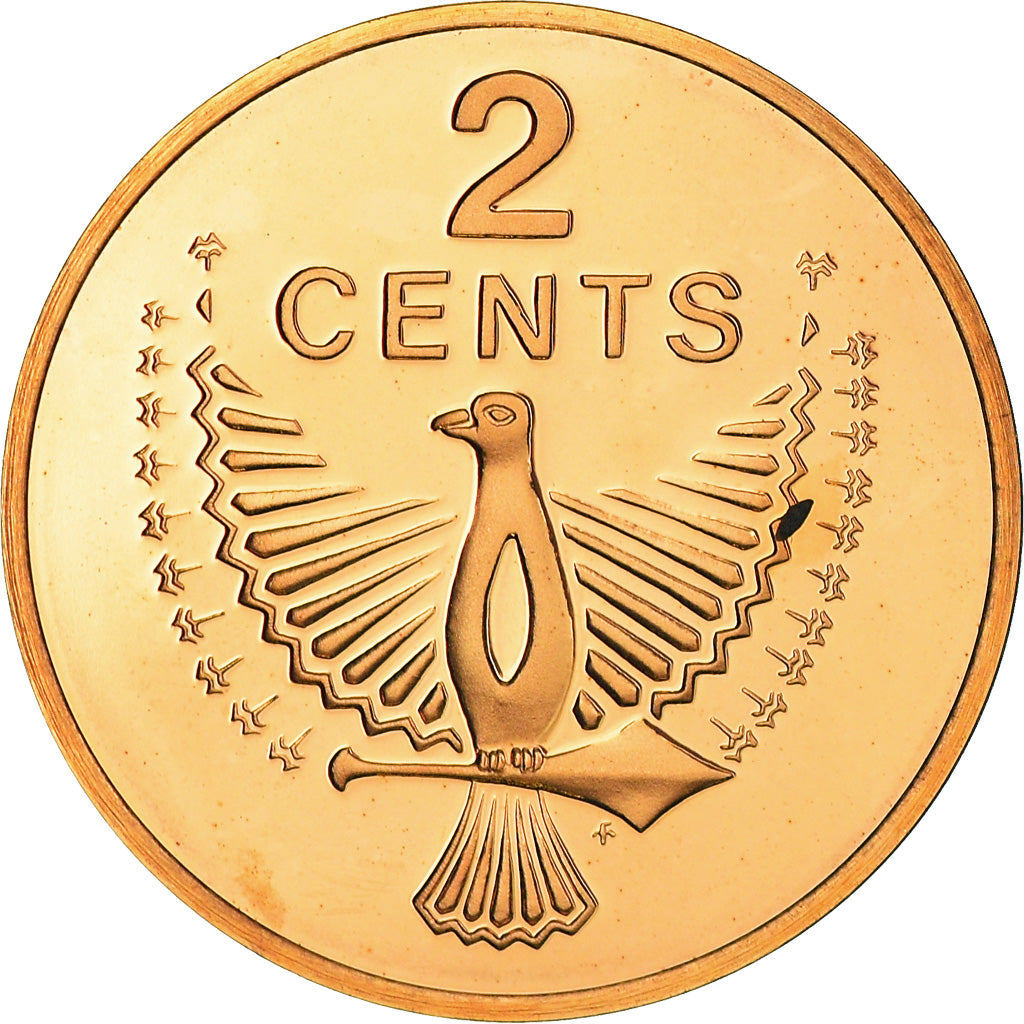 Coin, Solomon Islands, 2 Cents, 1978, Franklin Mint, Proof, MS(65-70), Bronze