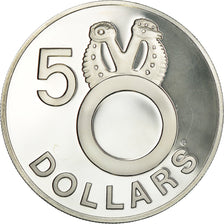 Moeda, Ilhas Salomão, 5 Dollars, 1978, Franklin Mint, Proof, MS(65-70), Prata