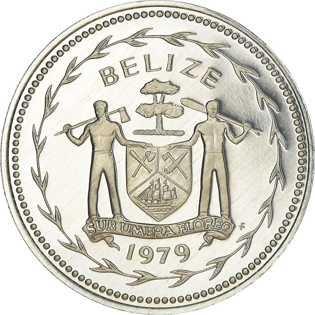 Coin, Belize, 5 Cents, 1979, Franklin Mint, Proof, MS(65-70), Aluminum, KM:47b