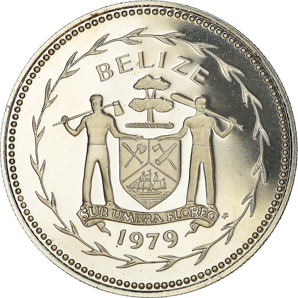 Moneda, Belice, 25 Cents, 1979, Franklin Mint, Proof, FDC, Cobre - níquel