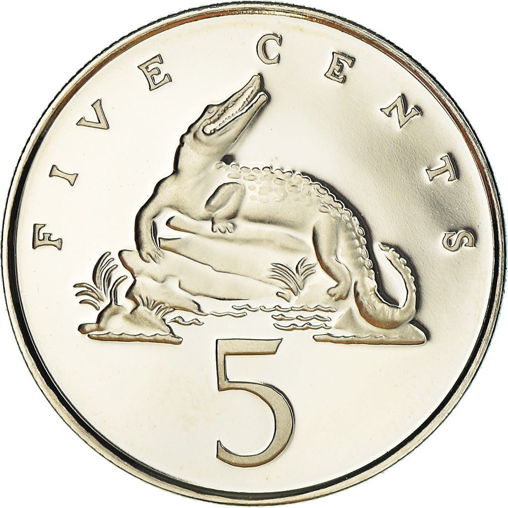 Coin, Jamaica, Elizabeth II, 5 Cents, 1976, Franklin Mint, USA, Proof