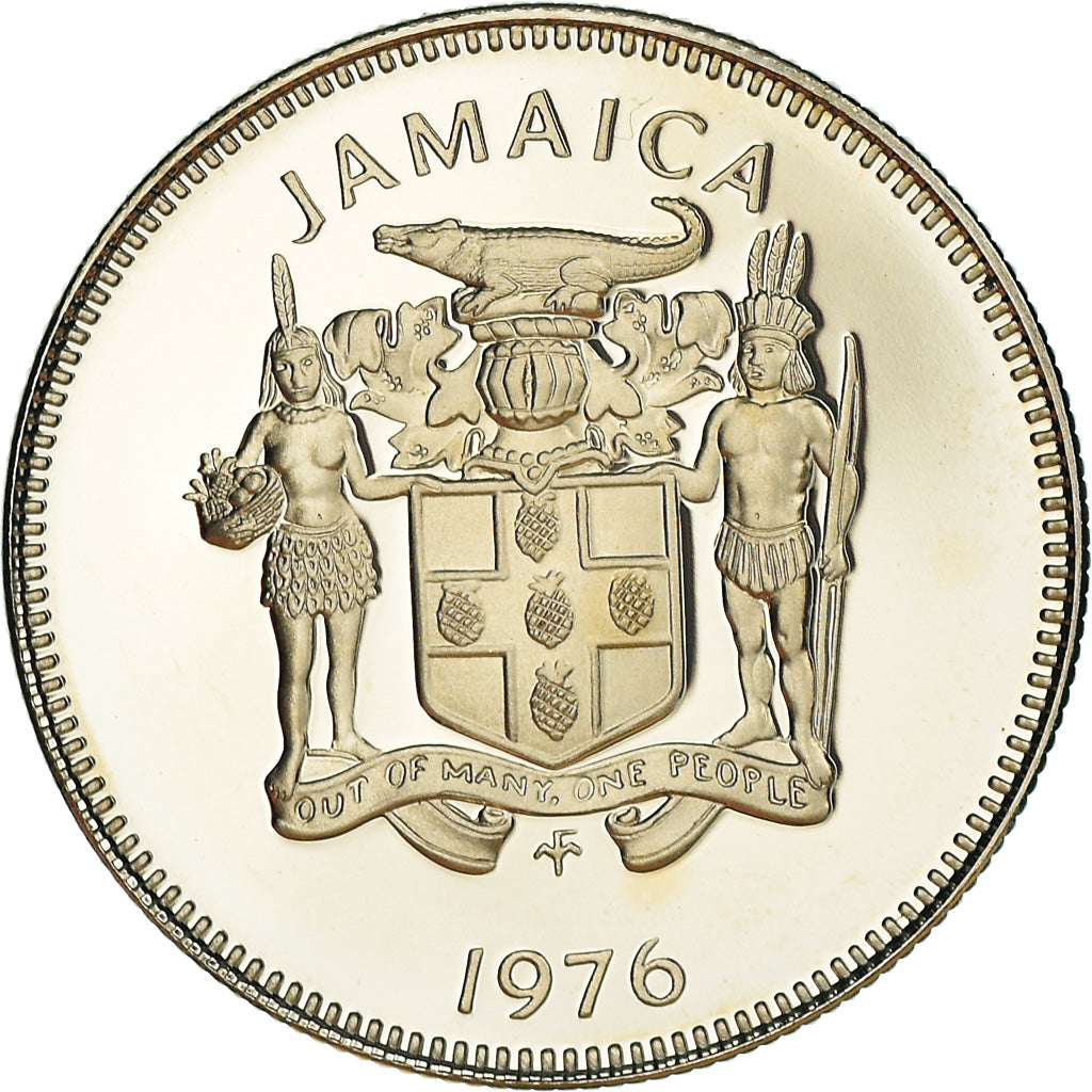 Coin, Jamaica, Elizabeth II, 5 Cents, 1976, Franklin Mint, USA, Proof