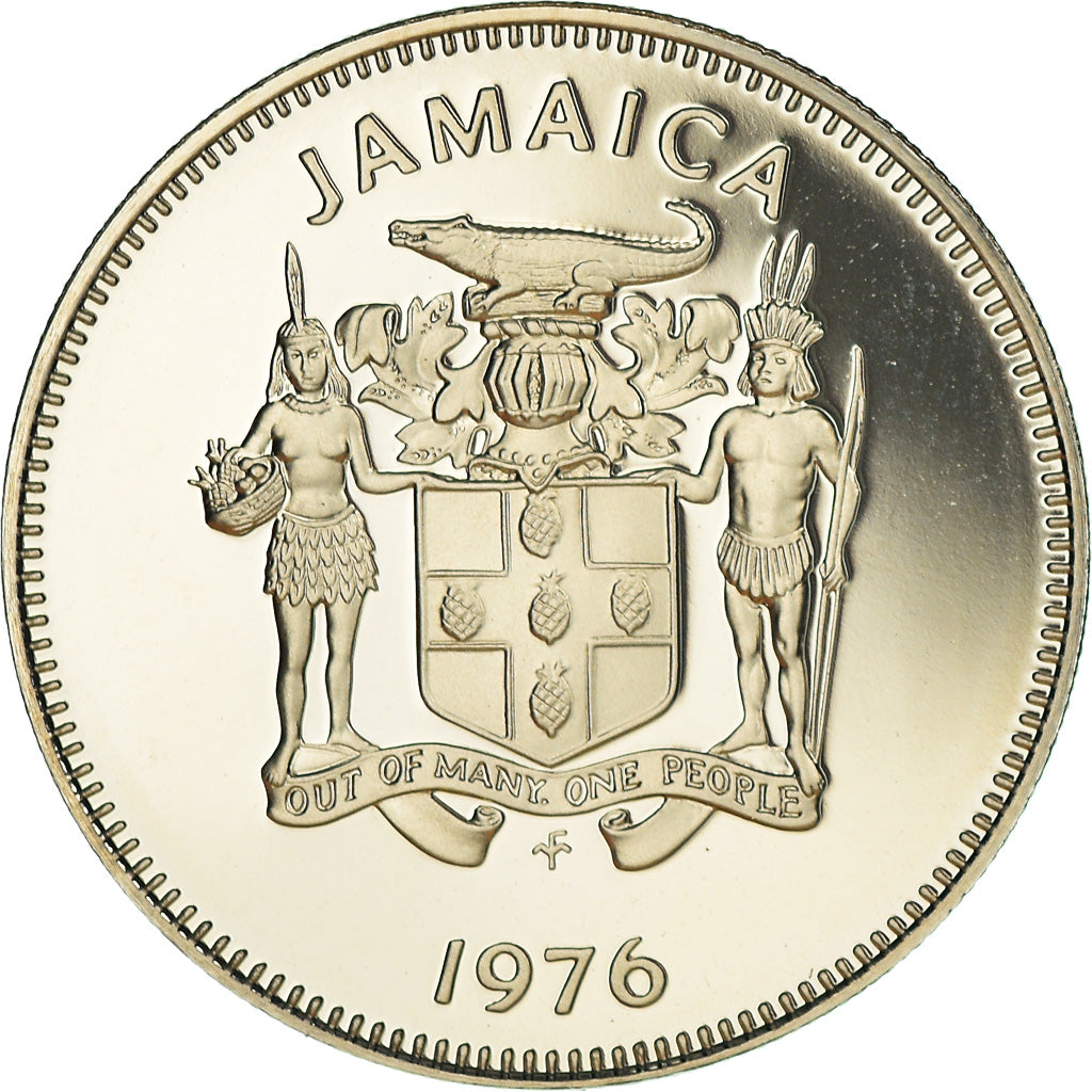 Coin, Jamaica, Elizabeth II, 10 Cents, 1976, Franklin Mint, USA, Proof