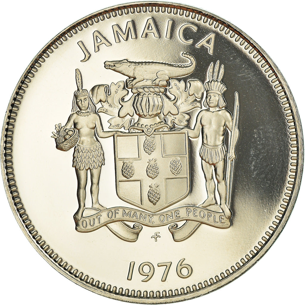 Coin, Jamaica, Elizabeth II, 20 Cents, 1976, Franklin Mint, USA, Proof