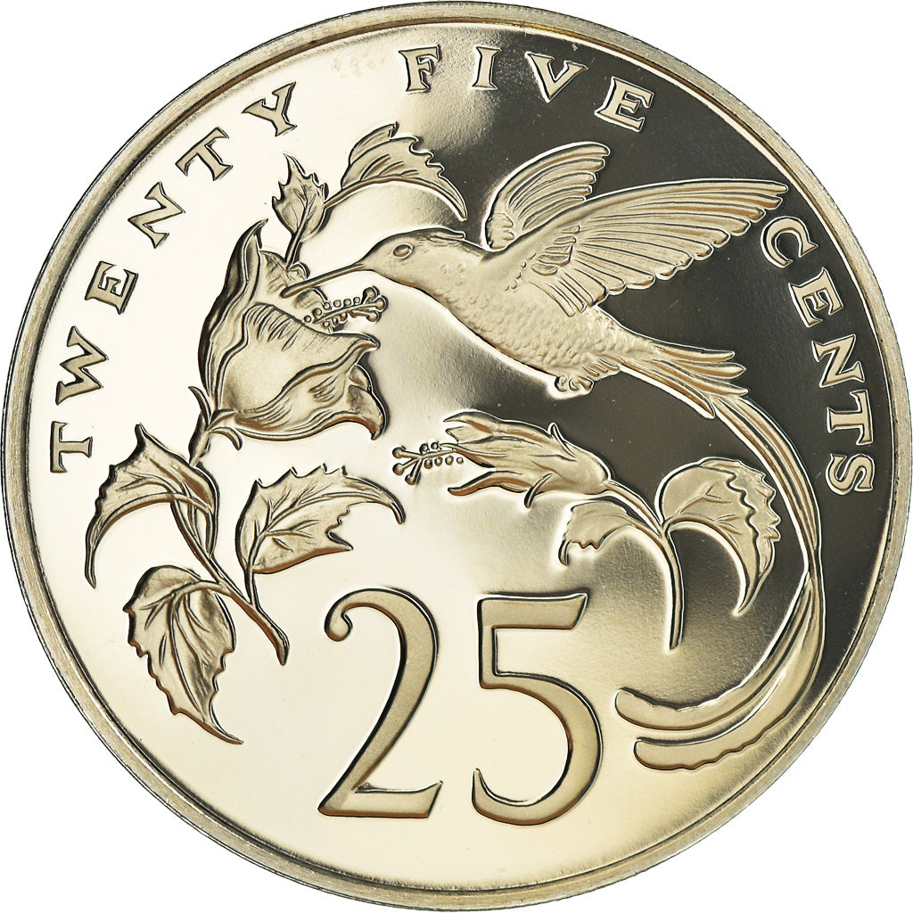 Coin, Jamaica, Elizabeth II, 25 Cents, 1976, Franklin Mint, USA, Proof