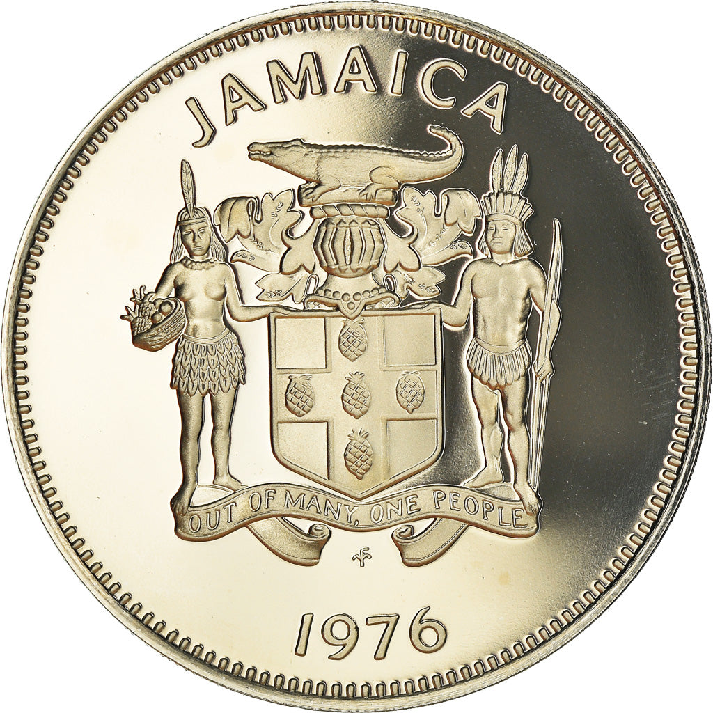 Coin, Jamaica, Elizabeth II, 25 Cents, 1976, Franklin Mint, USA, Proof