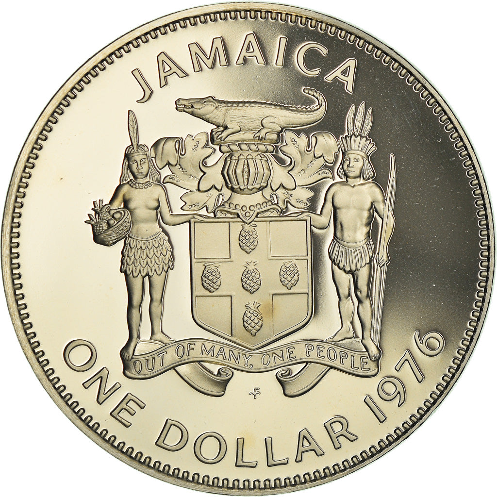 Coin, Jamaica, Elizabeth II, Dollar, 1976, Franklin Mint, Proof, MS(65-70)