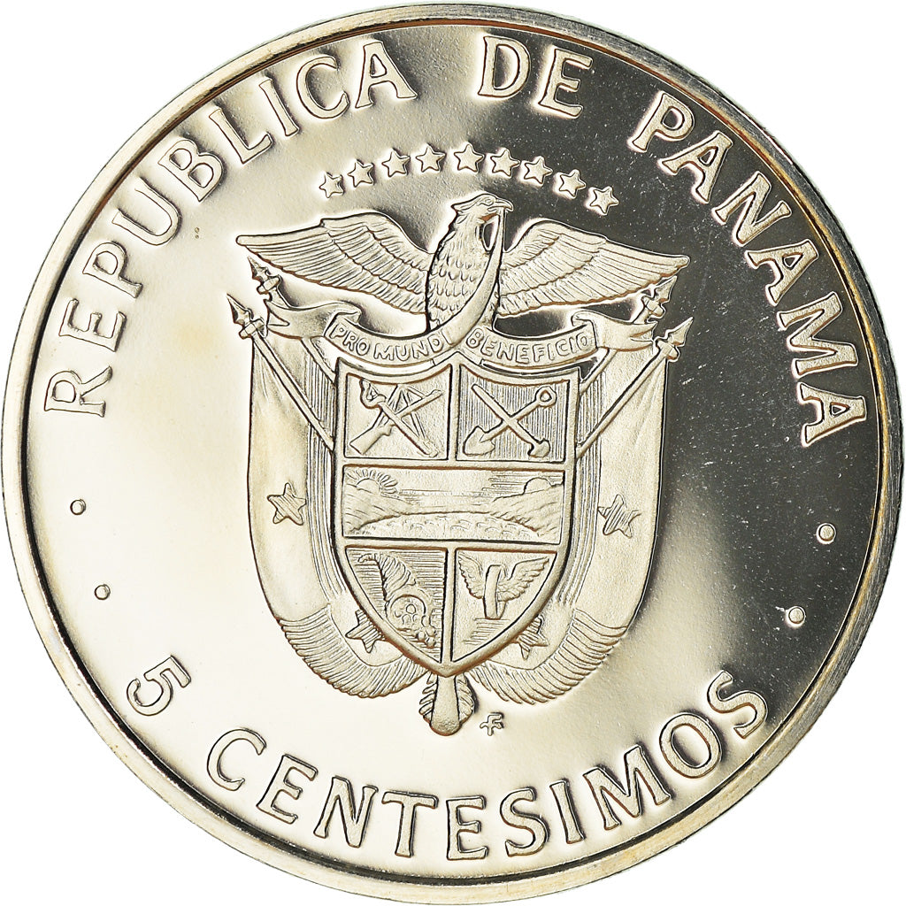 Coin, Panama, 5 Centesimos, 1975, U.S. Mint, Proof, MS(65-70), Copper-Nickel