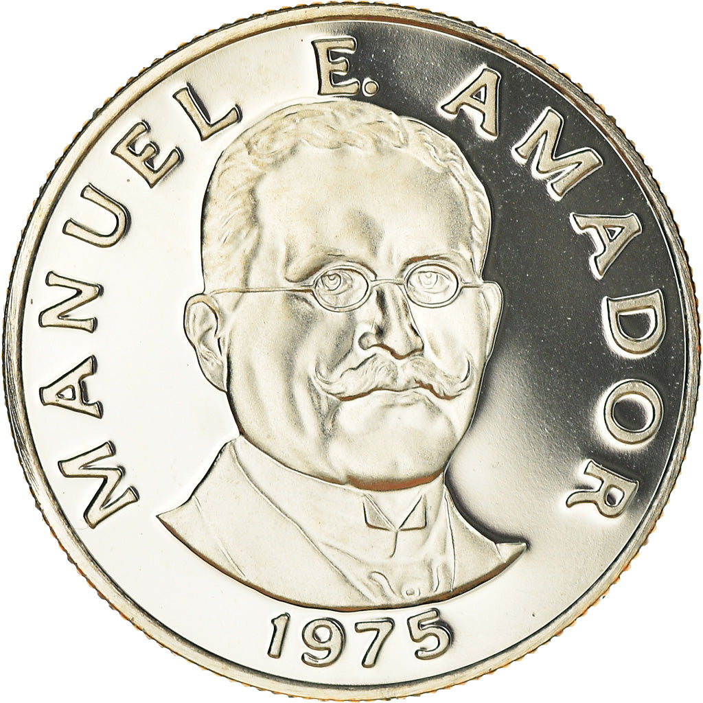 Moneta, Panama, 10 Centesimos, 1975, Franklin Mint, Proof, FDC, Rame ricoperto