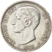 Spagna, Alfonso XII, 5 Pesetas, 1875, BB, Argento, KM:671
