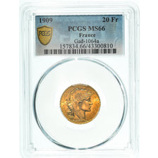 Munten, Frankrijk, Marianne, 20 Francs, 1909, Paris, PCGS, MS66, FDC, Goud