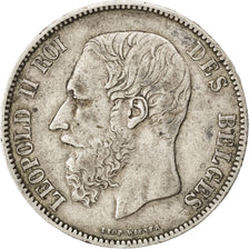 BELGIUM, 5 Francs, 5 Frank, 1876, KM #24, EF(40-45), Silver, 24.87