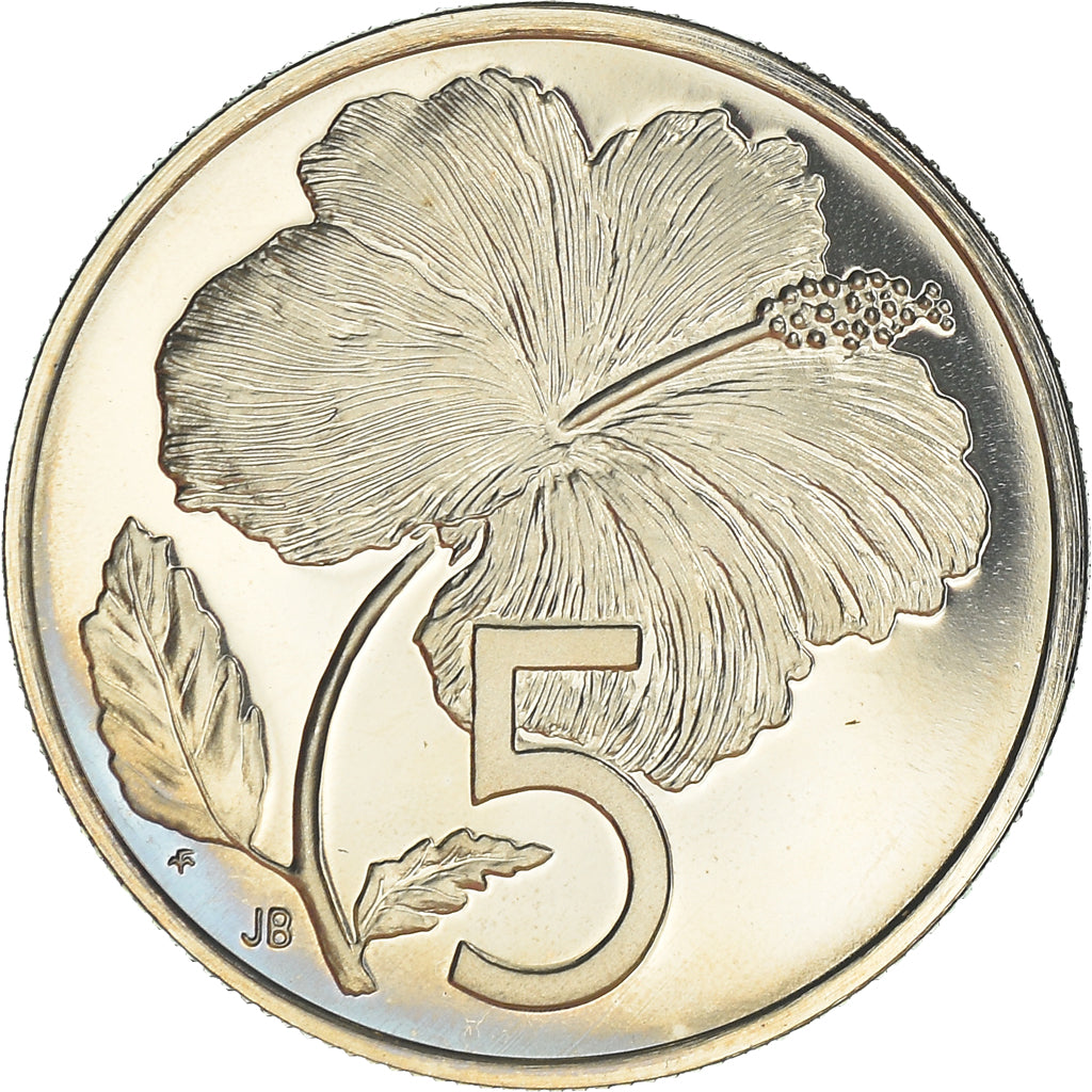 Coin, Cook Islands, Elizabeth II, 5 Cents, 1976, Franklin Mint, USA, Proof