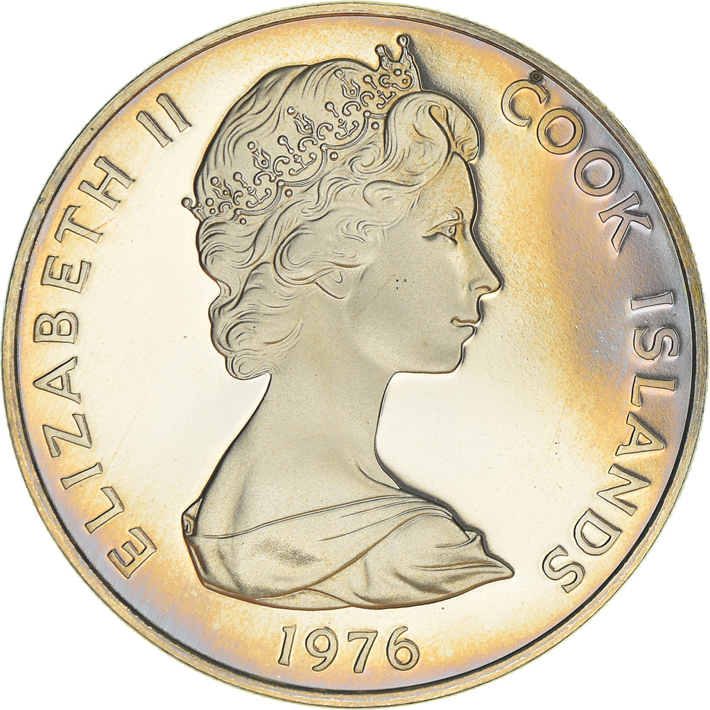 Coin, Cook Islands, Elizabeth II, 20 Cents, 1976, Franklin Mint, USA, Proof