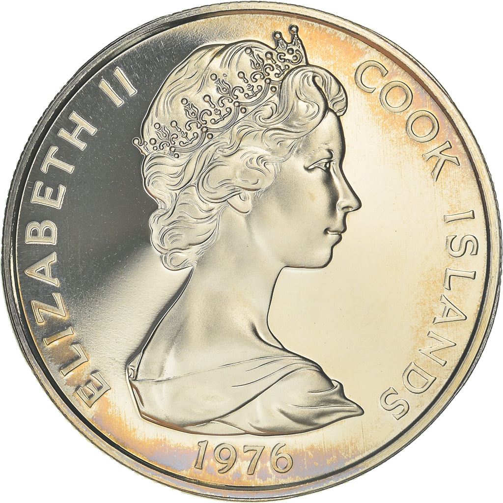 Münze, Cookinseln, Elizabeth II, 50 Cents, 1976, Franklin Mint, Proof, STGL