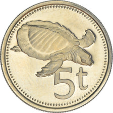 Coin, Papua New Guinea, 5 Toea, 1976, Franklin Mint, Proof, MS(65-70)