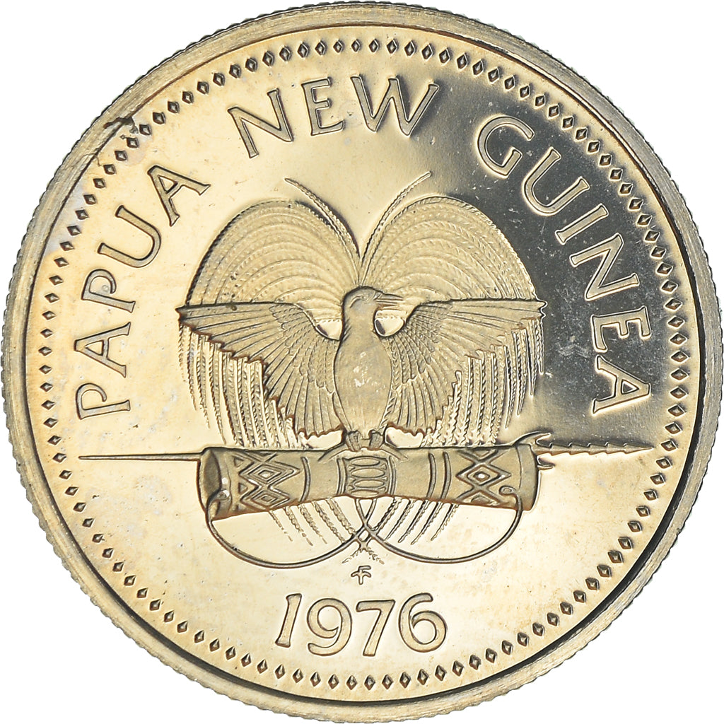 Coin, Papua New Guinea, 5 Toea, 1976, Franklin Mint, Proof, MS(65-70)
