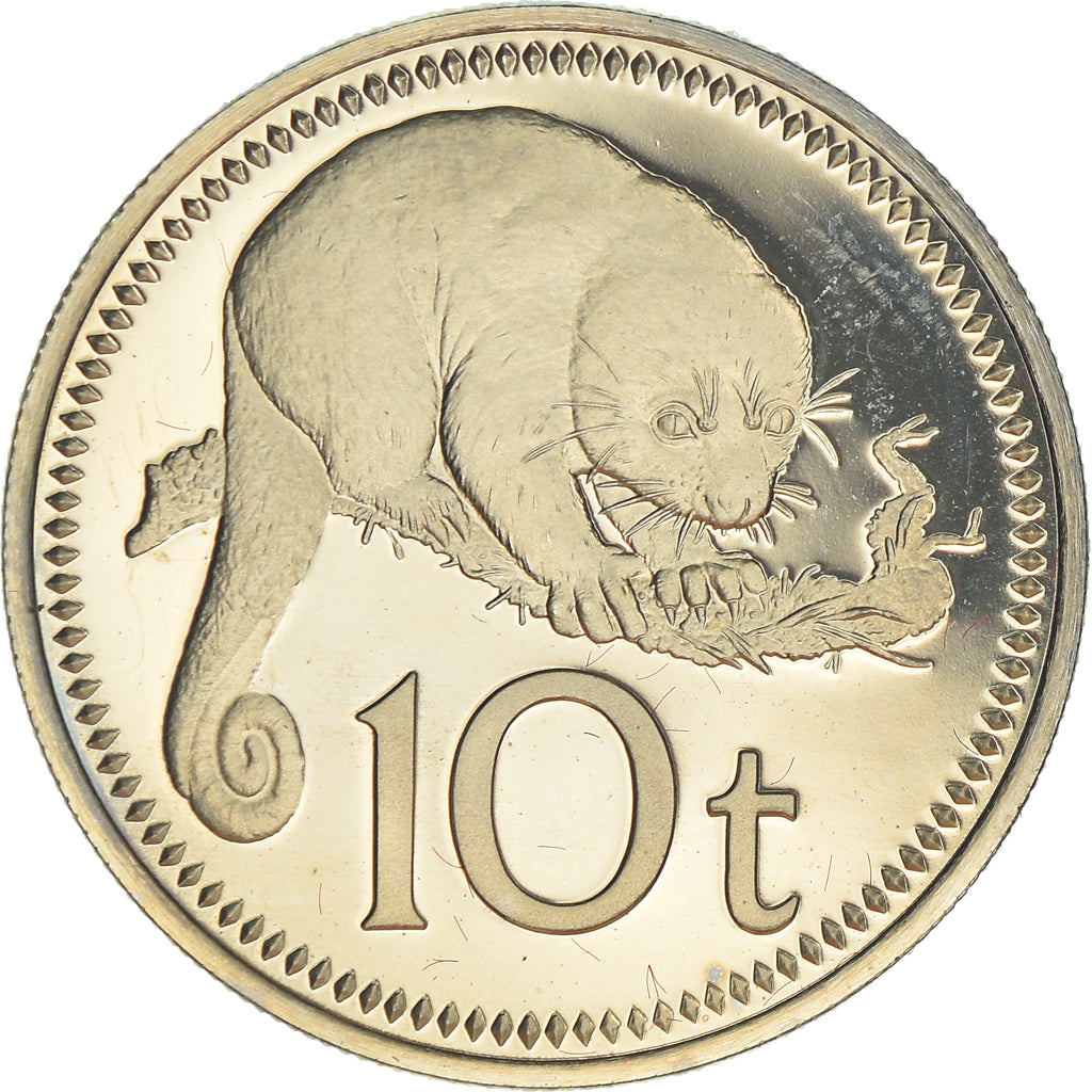Moneta, Papua Nuova Guinea, 10 Toea, 1976, Franklin Mint, Proof, FDC