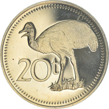 Monnaie, Papua New Guinea, 20 Toea, 1976, Franklin Mint, Proof, FDC