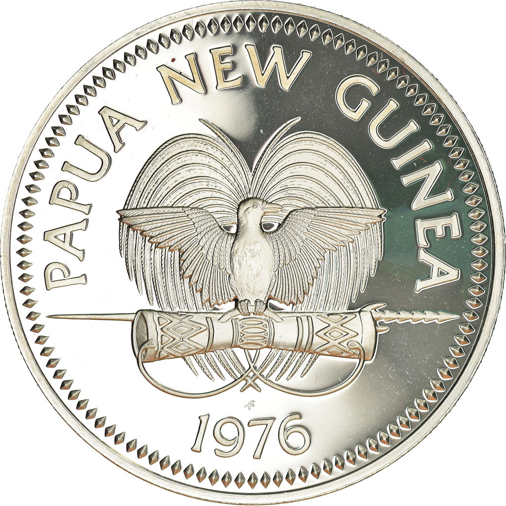 Coin, Papua New Guinea, 10 Kina, 1976, Franklin Mint, Proof, MS(65-70), Silver