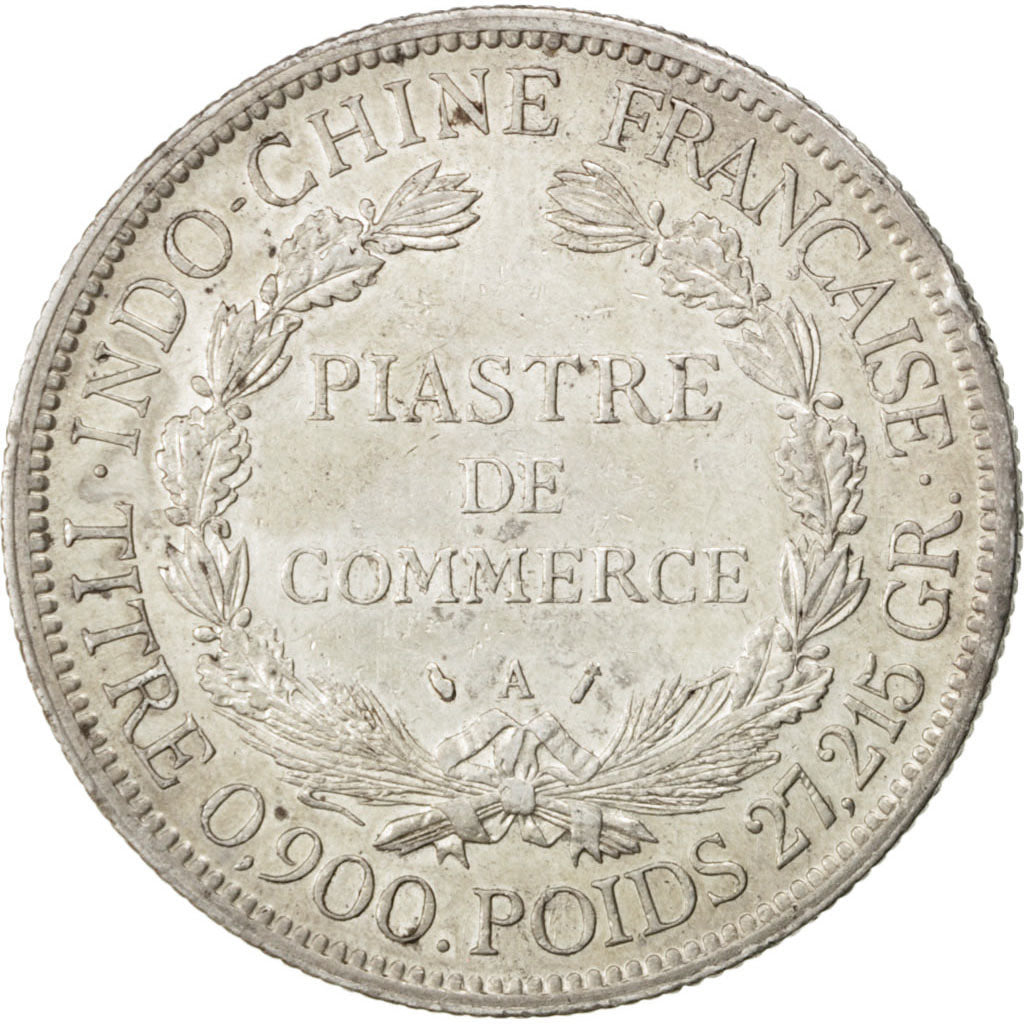 FRENCH INDO-CHINA, Piastre, 1886, Paris, KM #5, EF(40-45), Silver, Lecompte...