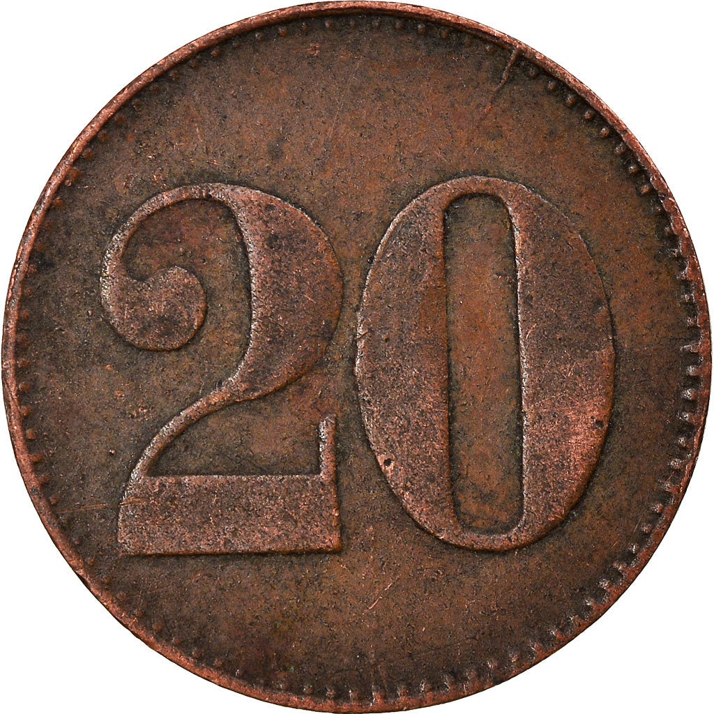 France, Token, 20 Centimes à Consommer, VF(30-35), Copper