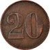 France, Token, 20 Centimes à Consommer, VF(30-35), Copper