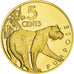 Moneta, Gujana, 5 Cents, 1976, Franklin Mint, Proof, MS(65-70), Mosiądz