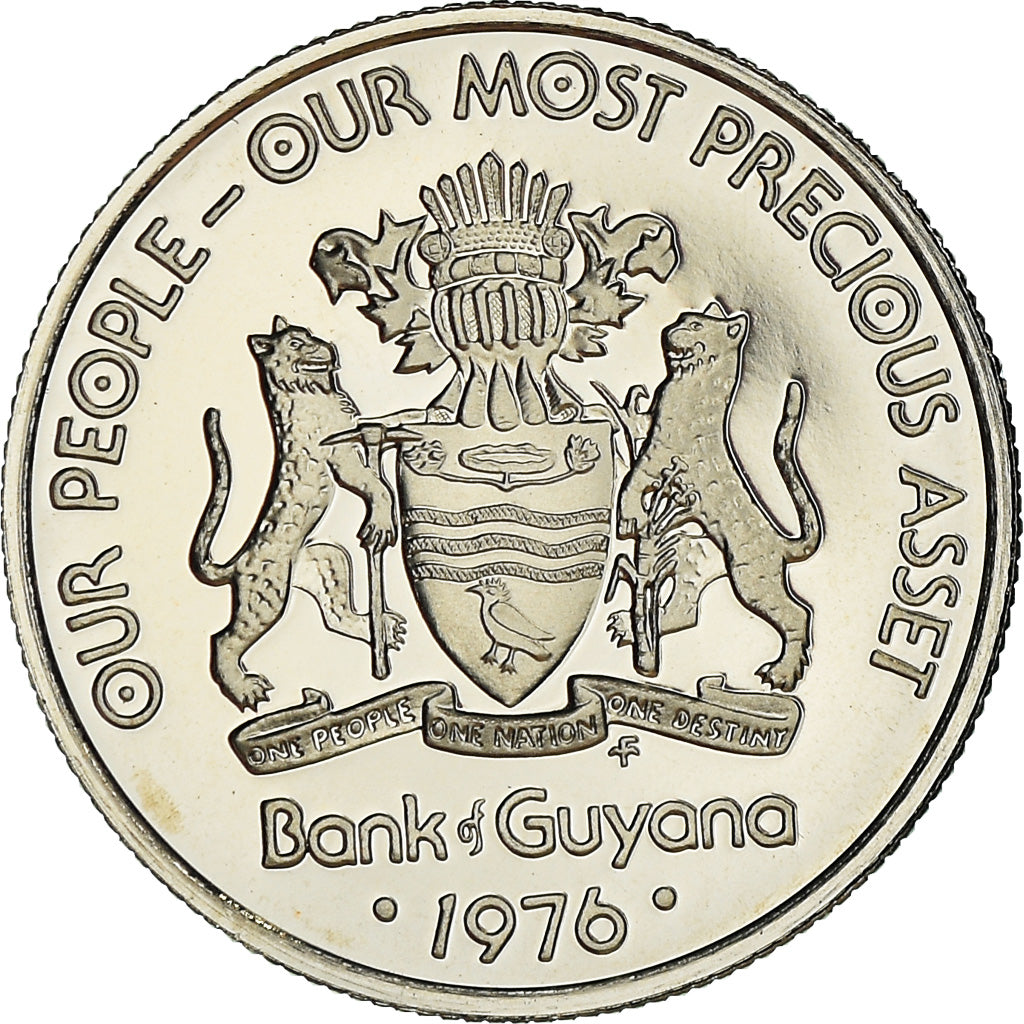 Münze, Guyana, 10 Cents, 1976, Franklin Mint, Proof, STGL, Kupfer-Nickel, KM:39