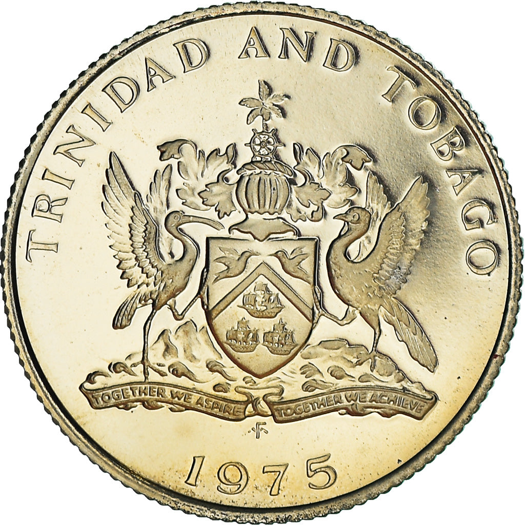 Moneta, TRINIDAD E TOBAGO, 10 Cents, 1975, Franklin Mint, Proof, FDC