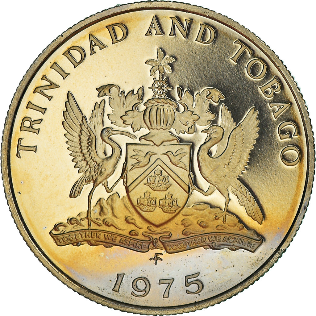 Moneta, TRINIDAD E TOBAGO, 25 Cents, 1975, Franklin Mint, Proof, FDC
