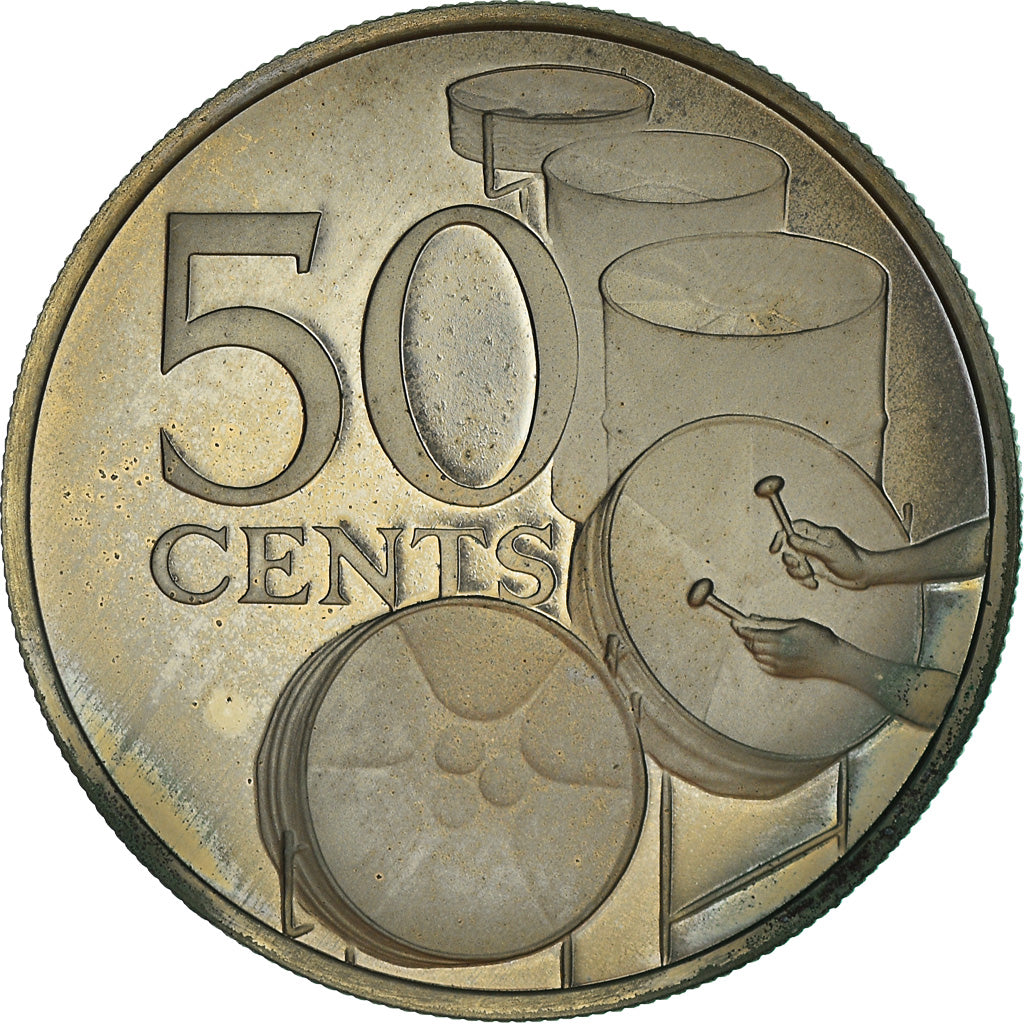 Coin, TRINIDAD & TOBAGO, 50 Cents, 1975, Franklin Mint, Proof, MS(65-70)
