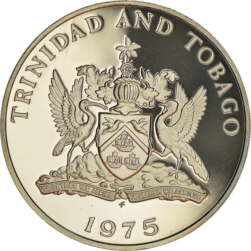 Coin, TRINIDAD & TOBAGO, Dollar, 1975, Franklin Mint, Proof, MS(65-70)