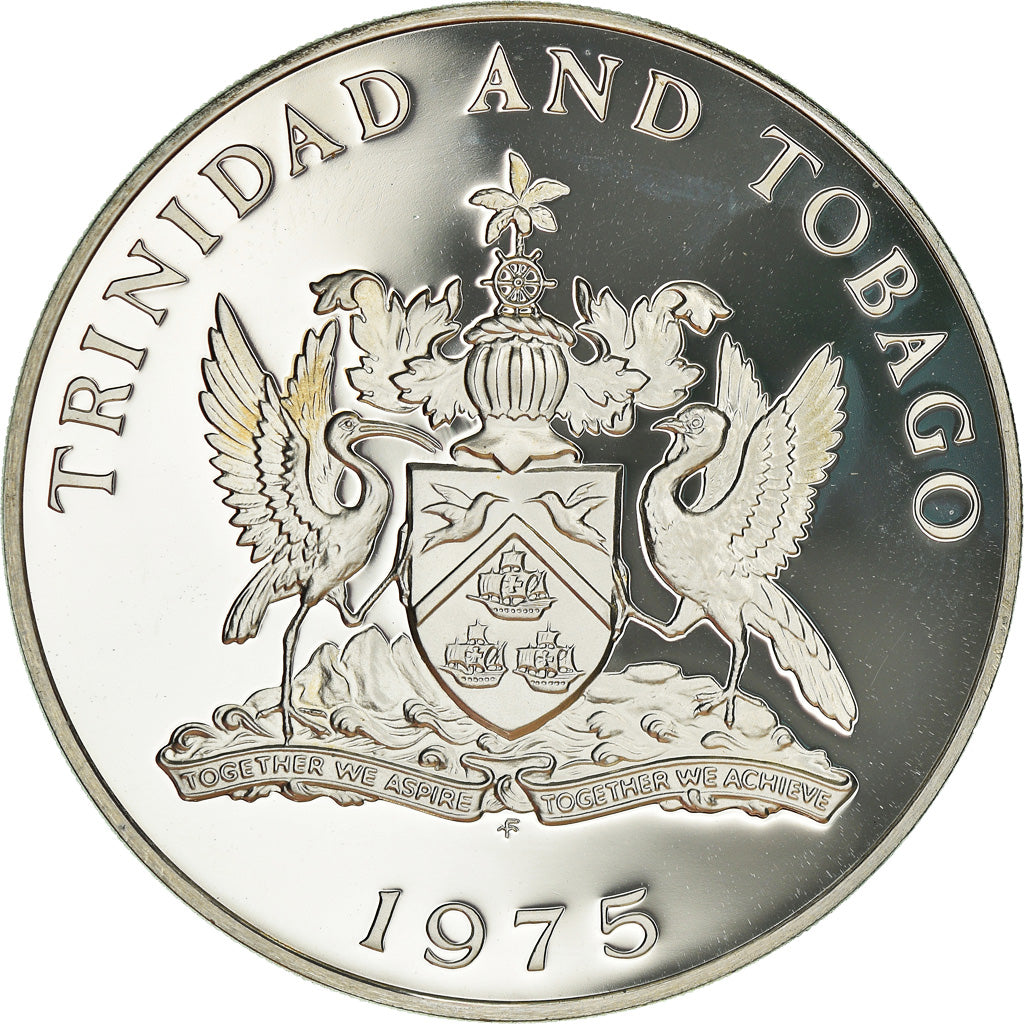 Moneta, TRINIDAD E TOBAGO, 10 Dollars, 1975, Franklin Mint, Proof, FDC, Argento