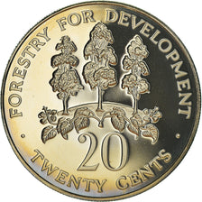 Moeda, Jamaica, Elizabeth II, 20 Cents, 1979, Franklin Mint, USA, Proof