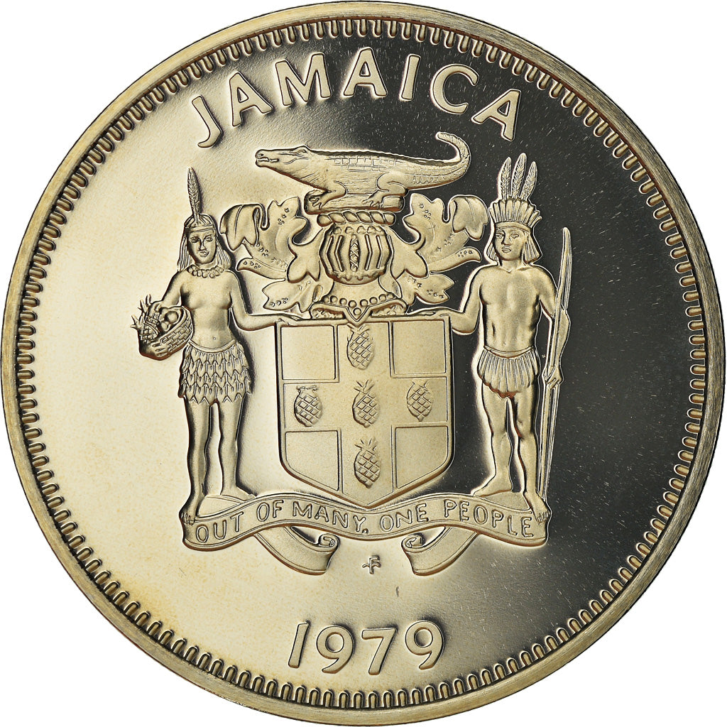 Moneta, Giamaica, Elizabeth II, 25 Cents, 1979, Franklin Mint, USA, Proof, FDC