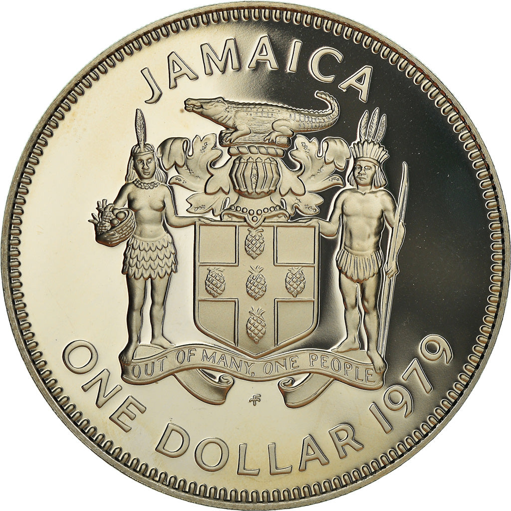 Monnaie, Jamaica, Elizabeth II, Dollar, 1979, Franklin Mint, Proof, FDC