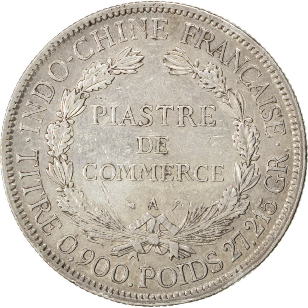 FRENCH INDO-CHINA, Piastre, 1888, Paris, KM #5, EF(40-45), Silver, Lecompte...