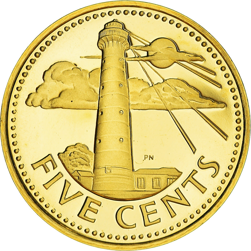 Münze, Barbados, 5 Cents, 1976, Franklin Mint, Proof, STGL, Messing, KM:20